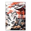 DIY Алмазная картина Японский природный пейзаж Полная алмазная мозаика Стразы Вышивка Сакура Искусство Вышивка крестом Домашний декор