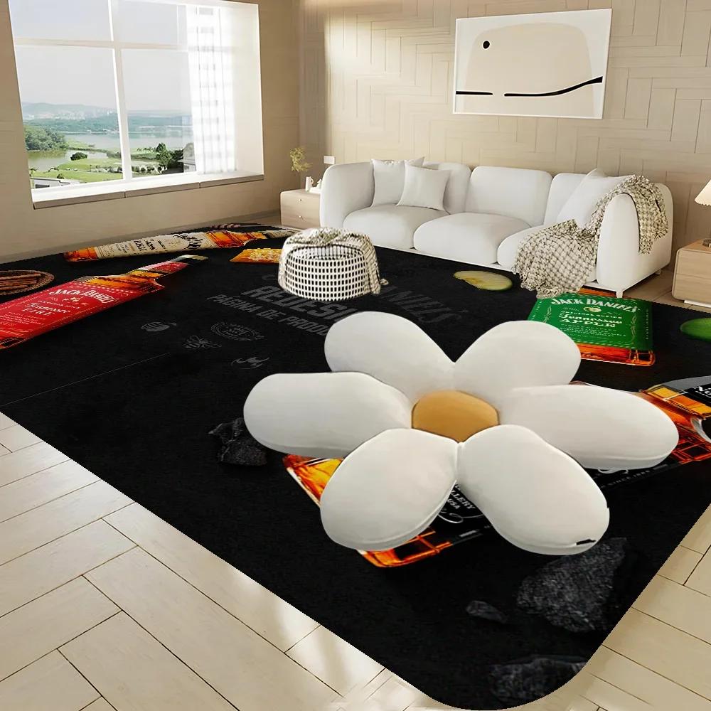 J-Джек-Дэниелс Рисунок Комнатные Коврики Моющиеся Нескользящие Коврик для Зоны Дивана и Кресел в Гостиной Кухонный Коврик Альфомбра