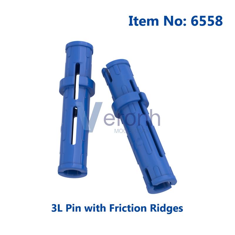 200 PCS Technical 2L 3L Pin with Friction Ridges 2780 6558 Brick Compatible All Brand High-Tech Building Block MOC Replace Parts
