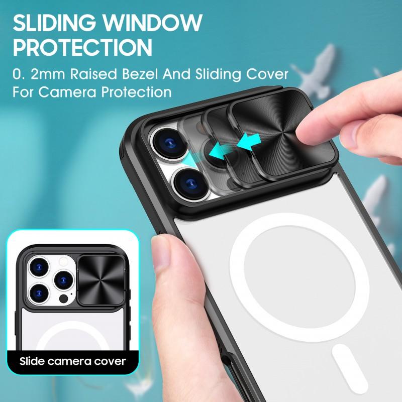 Magnetic Snap-on Phone Case IPhone 17 Pro With Window Cutout MagSafe Compatible Shockproof Scratch Resistant