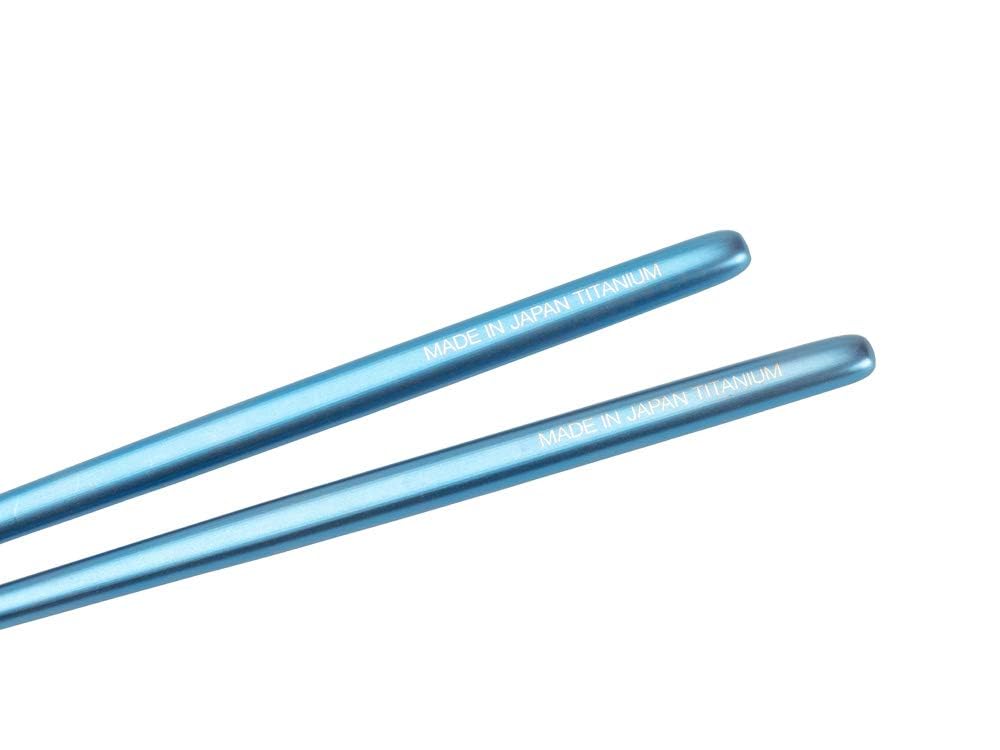 Snow Peak Titanium Tapered Chopsticks, Blue, SCT-115-BL (Novelty Included)