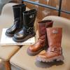 Winter New Style Children's Boots Korean Version Little Girls' Princess Boots Medium and Large Children's Leather Boots Trend