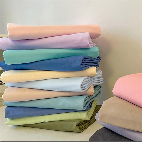 Soft Cotton Sheet Anti Dust Mite Mattress Cover Anti-Bacteria Flat Sheets Pure Color Bed Sheets Simple and Thickened Skin Friendly Double Bed