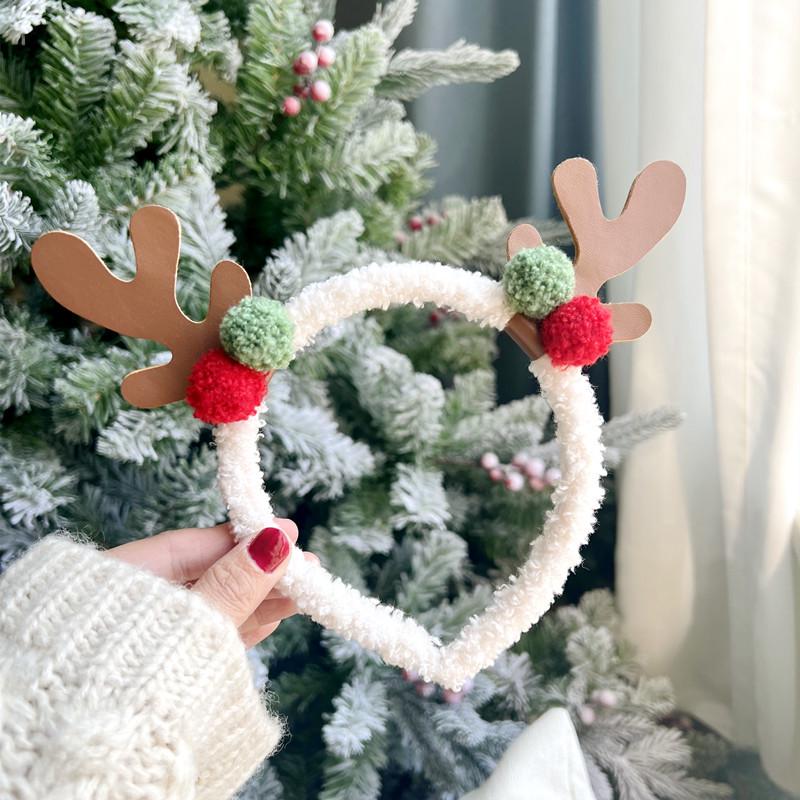 Милый Рождественский Ободок с Рогами и Бантом - Праздничный Сказочный Аксессуар для Волос