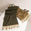 Winter Double-Sided Narrow Fringe Scarf