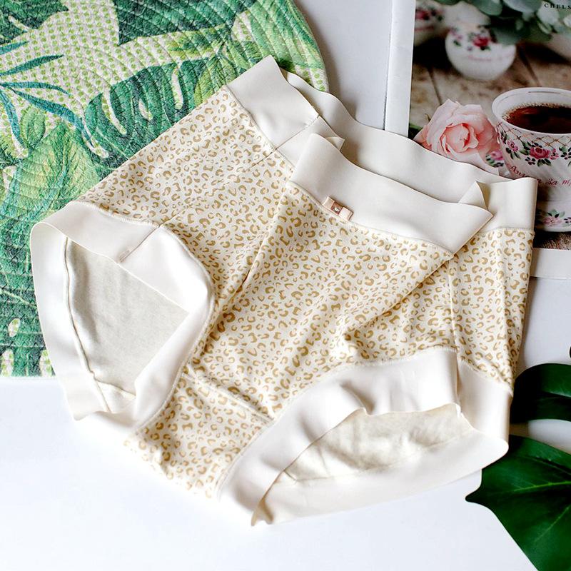 Large Size Underwear Leopard Print High Elasticity Women's Panties Comfortable Hip Wrap Medium High Waisted Panty