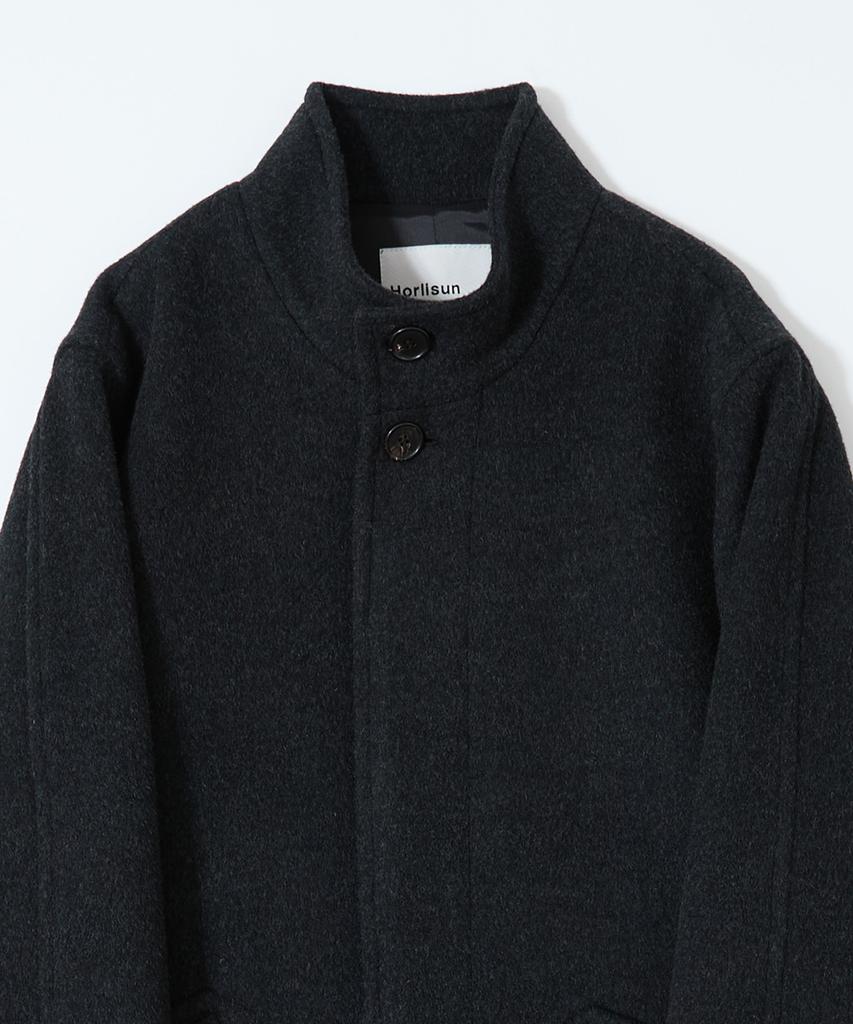 HORLISUN Baron Wool Half Coat Dark Navy