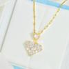 Full Diamond Love Necklace Women'S Simple And Versatile Temperament Zircon Heart-Shaped Pendant Of The Same Style