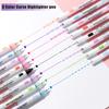 8pcs Dual Line Contour Markers, Dual Tip Curve Pens, Multicolor Fun Curved Pens, Quick Dry Markers Note Drawing Highlighter, Cur