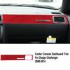 For Dodge Challenger 2008-2014 Car Center Console Dashboard Sticker Strip Carbon Fiber Auto Air Conditioner Socket Cover Trim