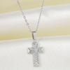 Cross Necklace Women's Summer Full Diamond Simple Versatile Premium Sense Clavicle Chain Light Luxury Micro-inlaid Zircon Necklace Titanium Steel