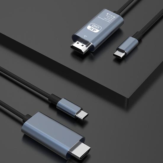 Кабель Type-C на HDMI для воспроизведения изображения высокой четкости, штекер, высокоскоростная передача без задержек, 4K