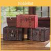 Password Protected Retro Woven Wooden Medicine Box Lockable Organizer Car Storage