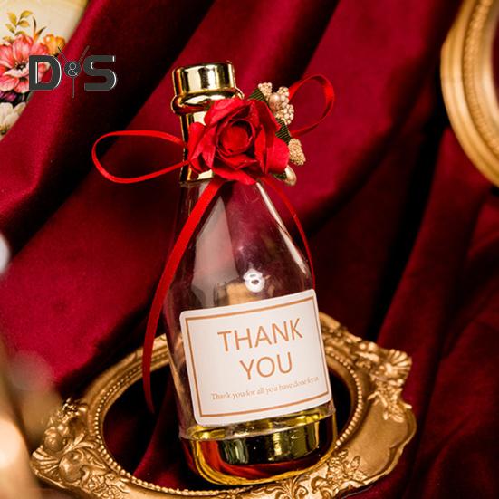 10 шт., золотисто-серебряная мини-коробка для конфет, имитация бутылки шампанского, красивая праздничная мини-коробка для конфет на детский праздник