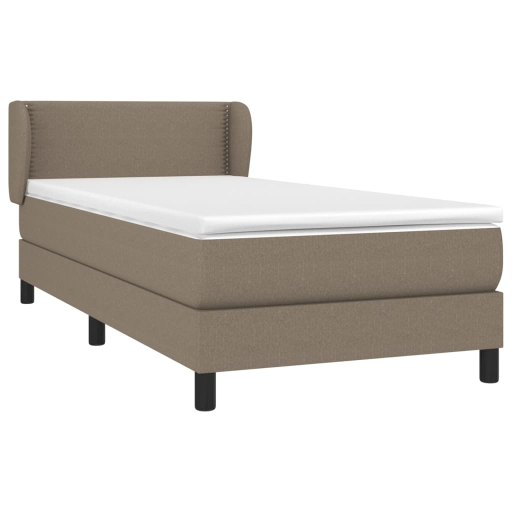 Box Spring Bed with Mattress Taupe 90 x 190 cm Fabric
