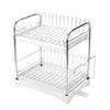Stainless Steel Dish Drainer, 2-Tier, Rust-Proof, Automatic Drainage, Dish Drainer, Dish Rack, Plate Holder, Pot Lid Stand, Chopstick Holder, Cutting