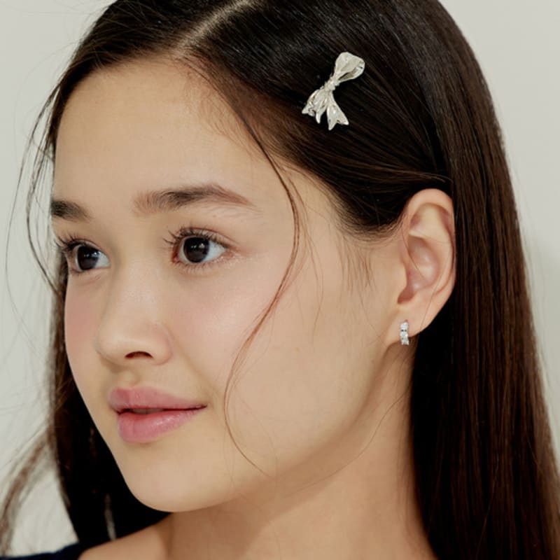 Murmur [925silver]Petit Cubic Hoop Earrings