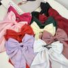 10Pcs Women Large Bow Hair Clip Girls Chiffon Big Bow Hairpins Satin Barrettes Women Solid Color Ponytail Clip Hair Accessories