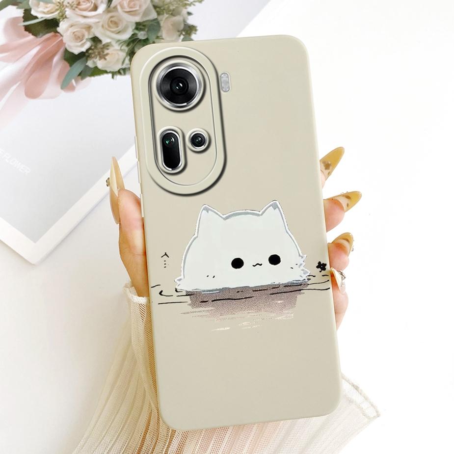 Чехол для Oppo Reno 11 5G Reno 11F CPH2603 Милый Кот Утка Мультяшная Обложка Мягкий Силиконовый Чехол Для Oppo Reno 11 Pro Reno11 F 5G Fundas