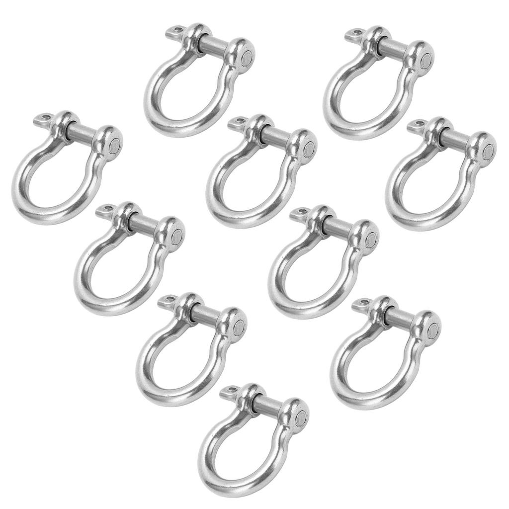10 шт. D-образная скоба с дужкой, нагрузка, нержавеющая сталь, U-образная, для кемпинга, пешего туризма, альпинизма M5