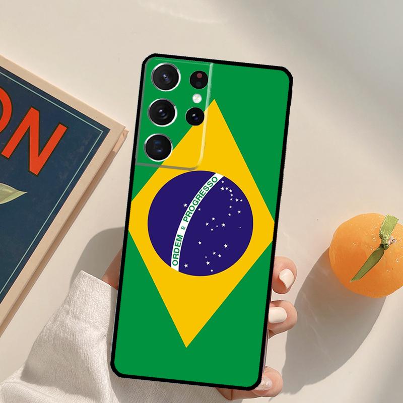 Brazil Brazilian Flag Phone Case For Samsung Galaxy S26 S25 S20 S21 S22 S23 S24 Ultra S10 Plus S25 FE Back Cover