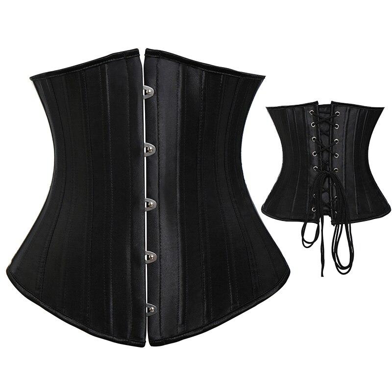 Бюстье и корсеты 24, корсет со стальными косточками, тренировочный корсет для талии, атласный корсет на шнуровке под грудью, парчовый корсет для похудения, формирователь тела