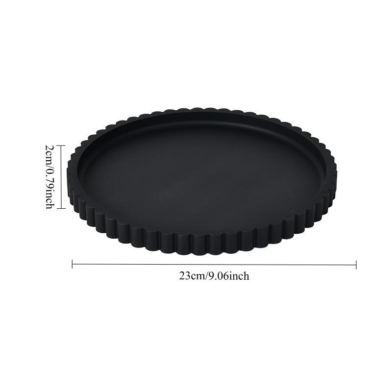 Modern Black Silicone Round Tray Coffee Table Centerpiece Minimalist Home Decor Organizer for Perfume Display Coffee Bar