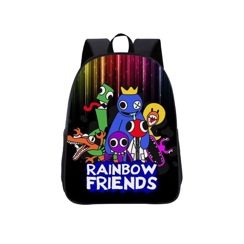 Rainbow Friends Color Anime Cartoon Print School Backpack For Boys Girls And