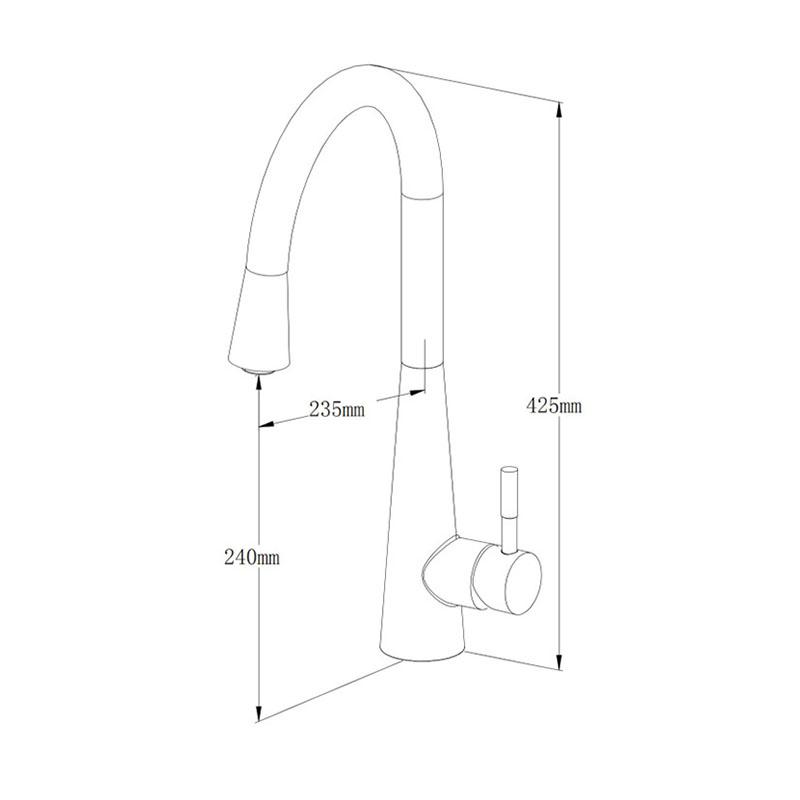 304 Stainless Steel Pull-out Kitchen Sink Faucet Single Hole Hot And Cold Rotating Mixer Water Tap Rotatable Retractable