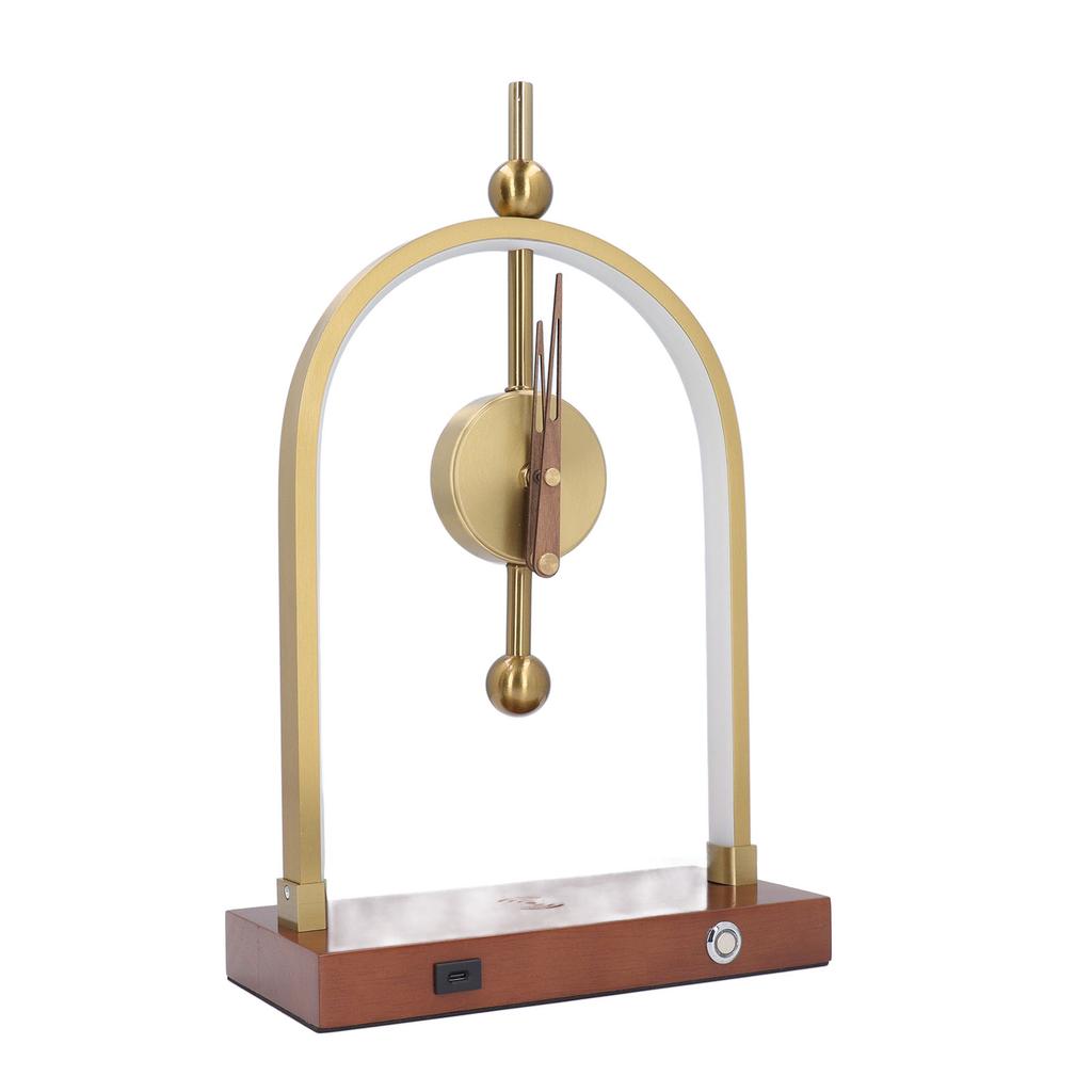 LED Desk Lamp Silent Clock with Wireless Charger Modern Adjustable Lighting for Bedroom Study US