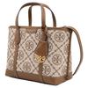 Tory Burch Perry Monogram All Over Print Jacquard Leather Tote Bag Women tote bags Hazelnut-Brown 83313-371