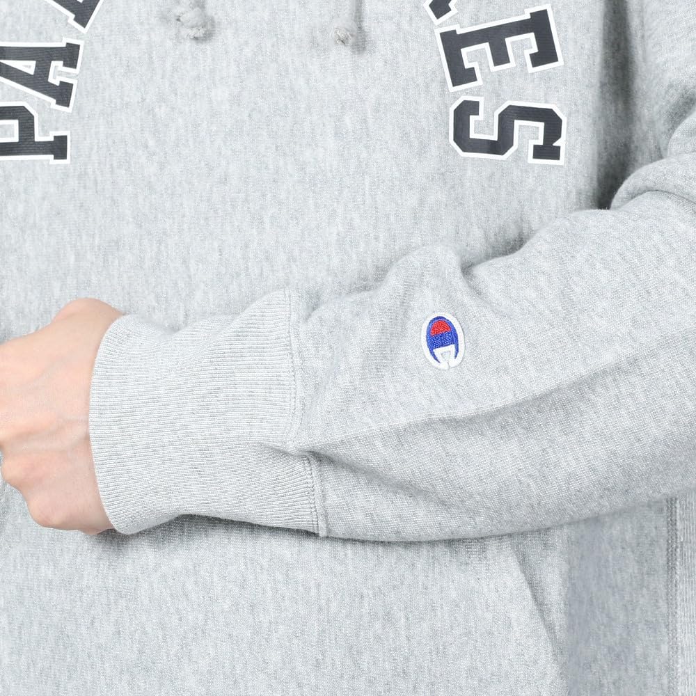 Parka Long Sleeve Cotton 10oz Fleece Graphic Print Reverse Hooded Sweatshirt REVERS Oxford Gray [Champion] 100% Weave(R) WEAVE(R) C3-Z104 Men's