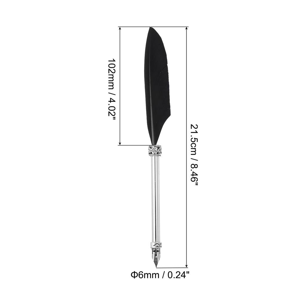 PATIKIL Набор для резьбы по дереву Винтажное перо и чернила с 6 сменными наконечниками для каллиграфического письма, офисное макательное перо, свадебный подарок, черный, 21,5 см/8,5"