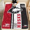 Northern Illinois Huskies Print Flannel Blanket High Quality Warm Comfortable Cover for All Seasons Perfect for Gifts Home Decor