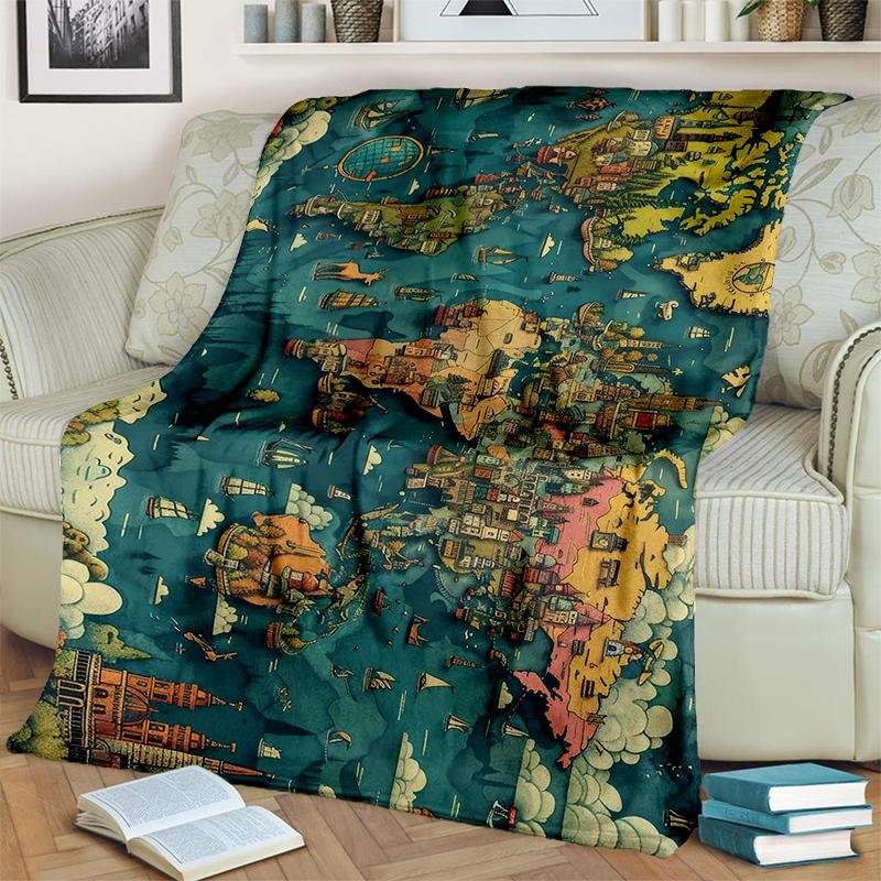 29 Style New Retro Marine Nautical Chart Compass Map Blanket,Soft Throw Blanket for Home Bedroom Bed Sofa Travel Office Cover