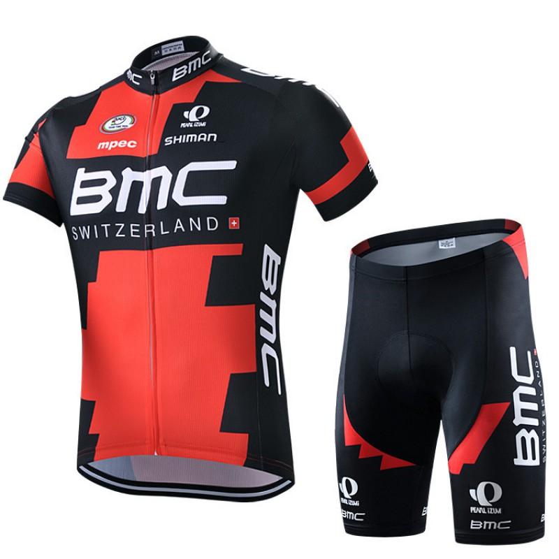 Mens Cycling Jersey Set Short Sleeve Breathable Mesh Bike Shirt Pants Sportwear