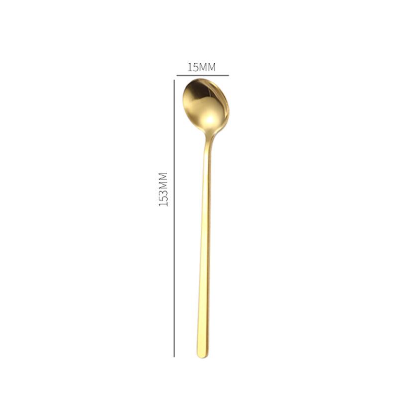 Ложка для смешивания чая и кофе из нержавеющей стали Sakura Rose Golden Tableware Long Handle Cutter Mug Spoons Kitchen Cutlery Accessories