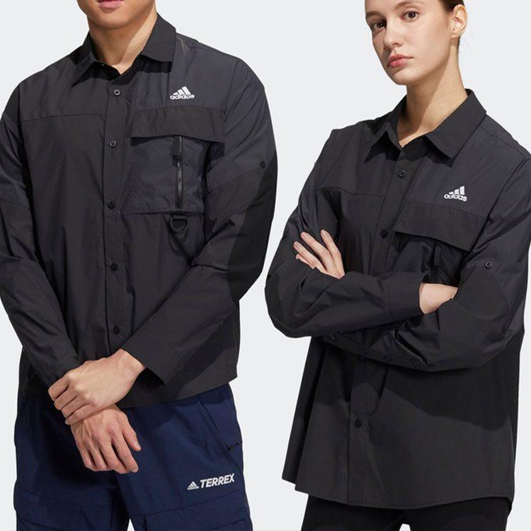adidas Рубашки Мужские Черные Лацканы Умеренный Прямой Крой H13776