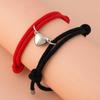 Romantic 2pcs/set Heart Magnetic Couple Bracelets Men Women Classic Black White Paired Lovers Braclet Adjustable Braslet Knot