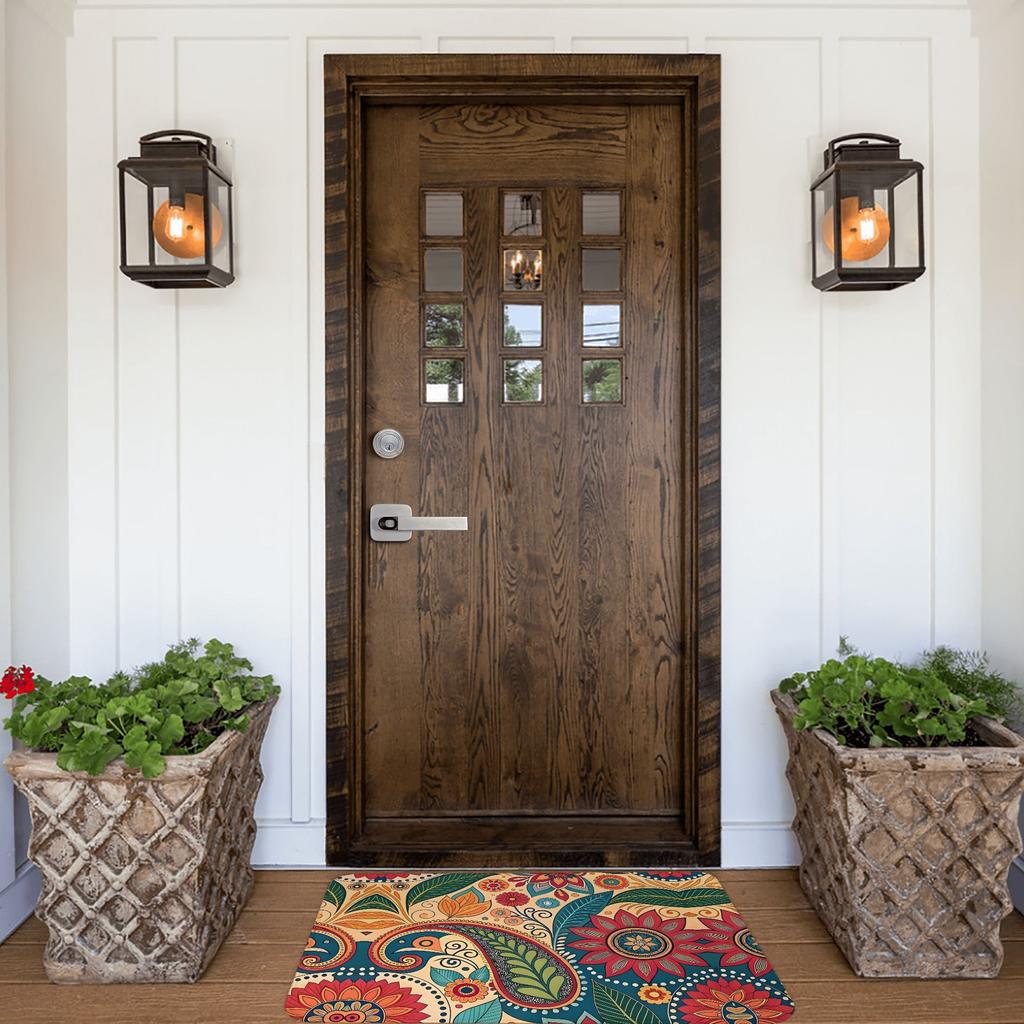 Stylish Mandala Flower Door Mat, Suitable for Machine Washing, Perfect for Bathrooms, Bedrooms, Living Rooms, And Entrances