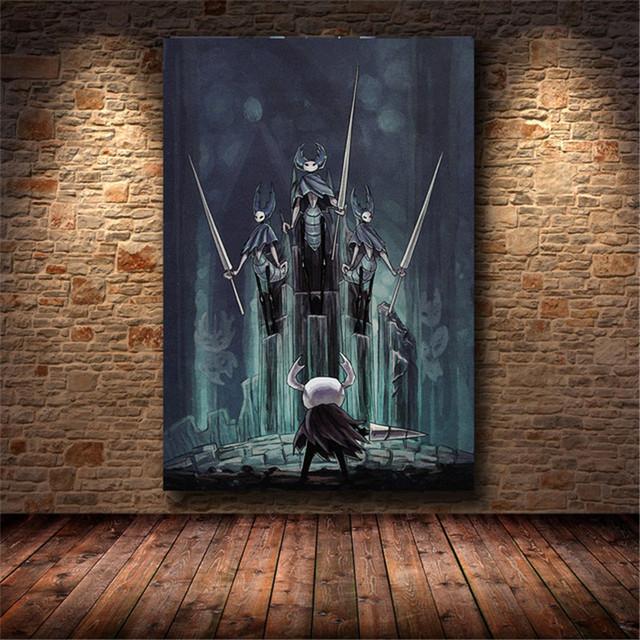 Полый рыцарь, постер с электронной игрой, украшение для дома, картина, детская аниме-игра, принт, холст, стена для гостиной
