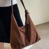 Женская повседневная сумка-тоут на плечо из мягкой кожи и замши - Большой вместимости, Осенне-зимний сезон 2025, Сумка-ведро