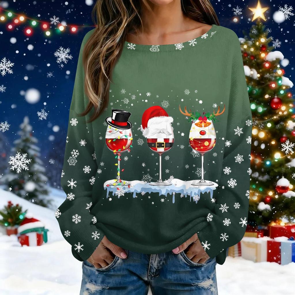 Christmas Sweatshirts For Women Knit Sweater Cute Shirt Fall Crewneck Pullover Tops