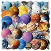50 Cartoon Planet Stickers Pack Waterproof Transparent PET Hand Account Children's Material Decorative Guitar Notebook