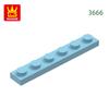 Нетоксичный 102 шт./лот 3666 1x6 Базовый строительный блок Moc Свободные детали Совместимый с Кирпичами DIY Детская игрушка Сборка Подарок Коробка для хранения