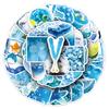 50 шт. Визуальные охлаждающие граффити-наклейки Синий Ins-стиль Мультяшная наклейка DIY для багажа, телефона, гитары, скрапбукинга Водонепроницаемая наклейка