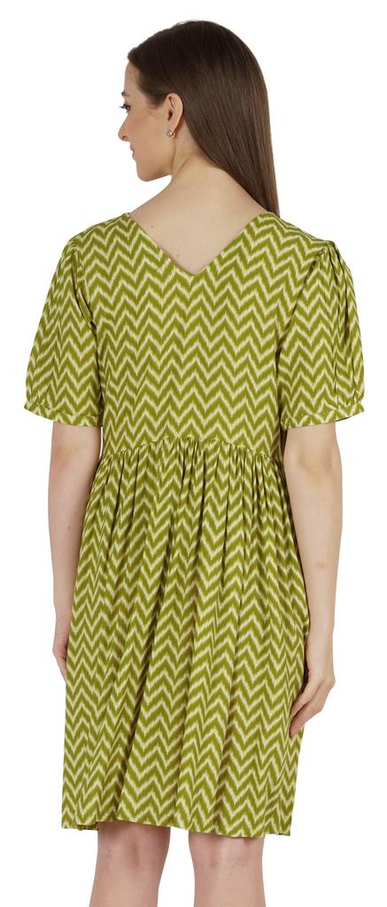 Bimba Printed Summer Shift Dress For Women V Neck Short Dress W  Pockets Western Midi