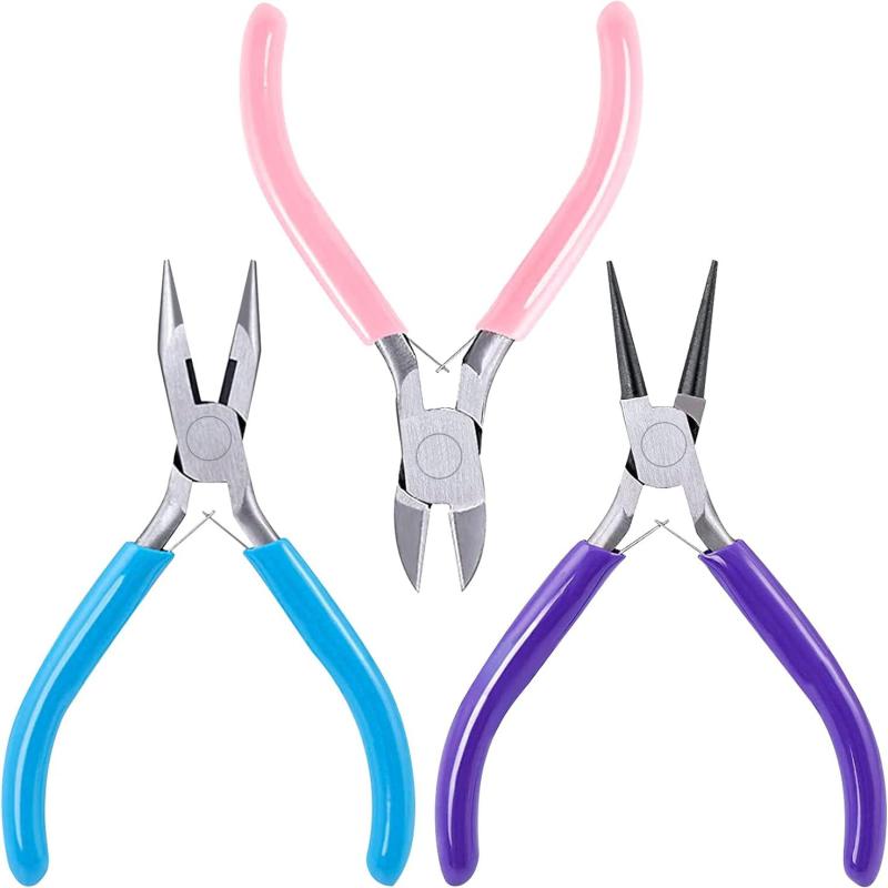 4 Pack Jewelry Pliers Jewelry Making Pliers Tools Kit With Needle Nose Pliers/Chain Nose Pliers, Round Nose Pliers