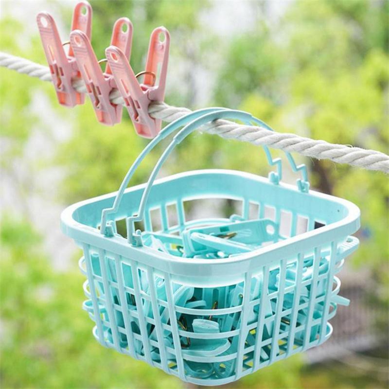 30 шт. практичных пластиковых прищепок для белья, прищепки для белья, органайзер для хранения, зажимы для полотенец и одеял с корзиной