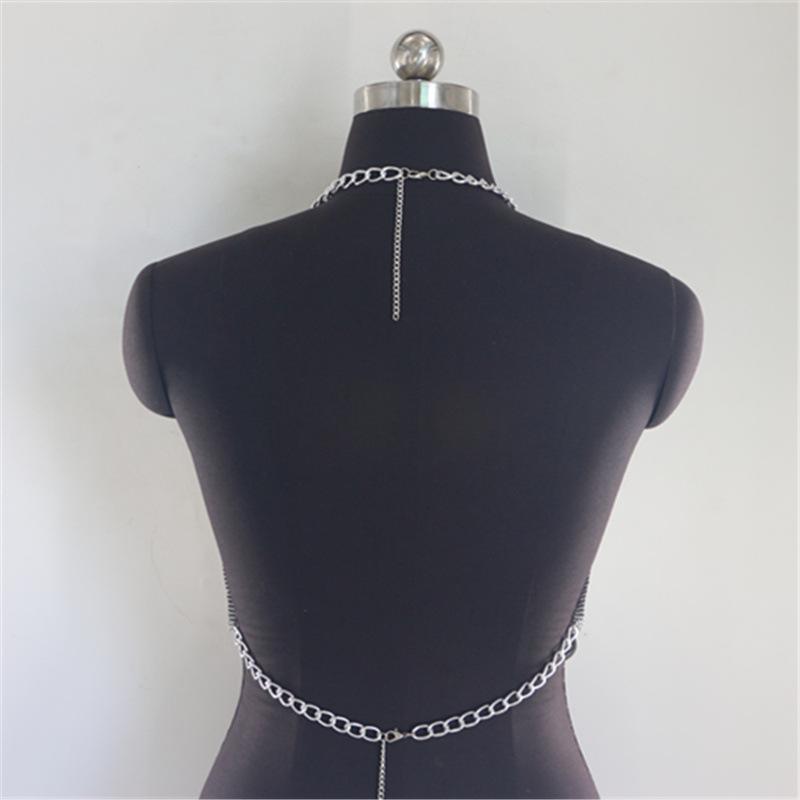 Shining Sequins, Bright Diamonds, Nightclub Style, Sexy, Metal Chain, Neck Hanging V-neck, Backless Top, Tank Top, Sexy Look